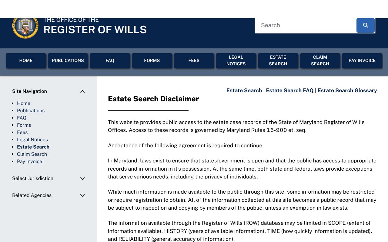 Milford Mill people search estate index